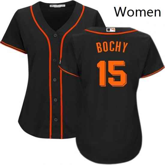 Womens Majestic San Francisco Giants 15 Bruce Bochy Replica Black Alternate Cool Base MLB Jersey
